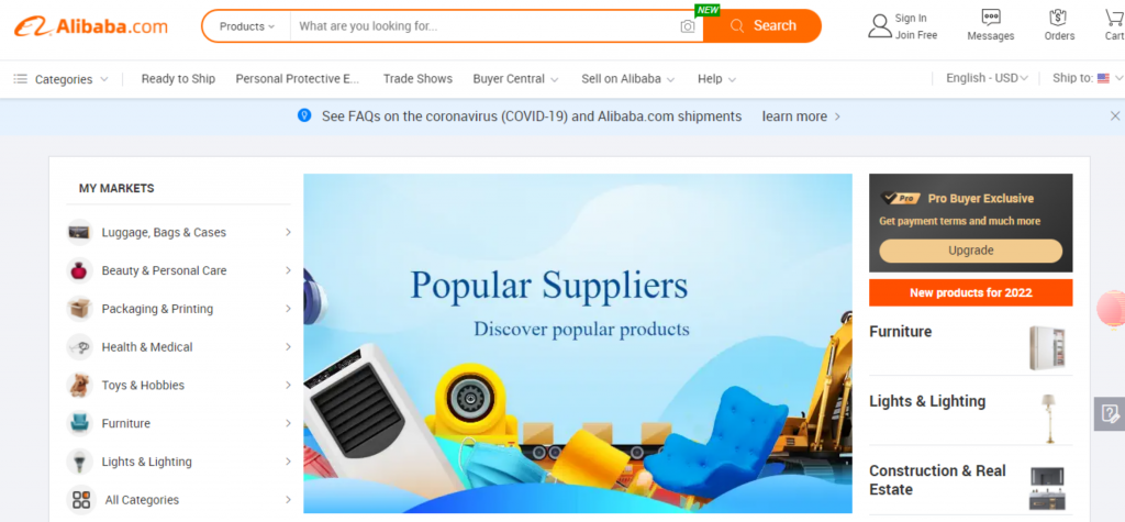 buying wholesale from Alibaba